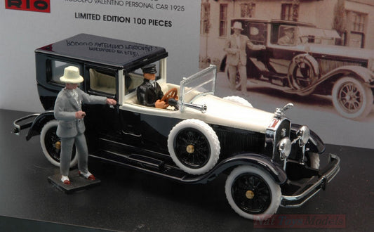 SCALE MODEL COMPATIBLE WITH ISOTTA FRASCHINI 8A TORPEDO RODOLFO VALENTINO 1925 + 2 FIG.LIM.100 1:43 RIO RI4499P