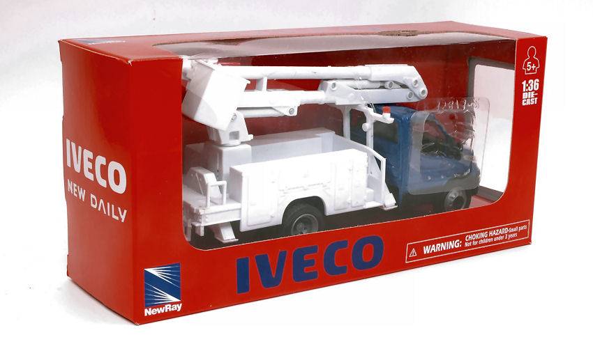 SCALE MODEL COMPATIBLE WITH IVECO DAILY CESTELLO BLUE 1:36 NEW RAY NY15873M