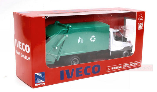 SCALE MODEL COMPATIBLE WITH IVECO DAILY WASTE COLLECTION WHITE 1:36 NEW RAY NY15873N