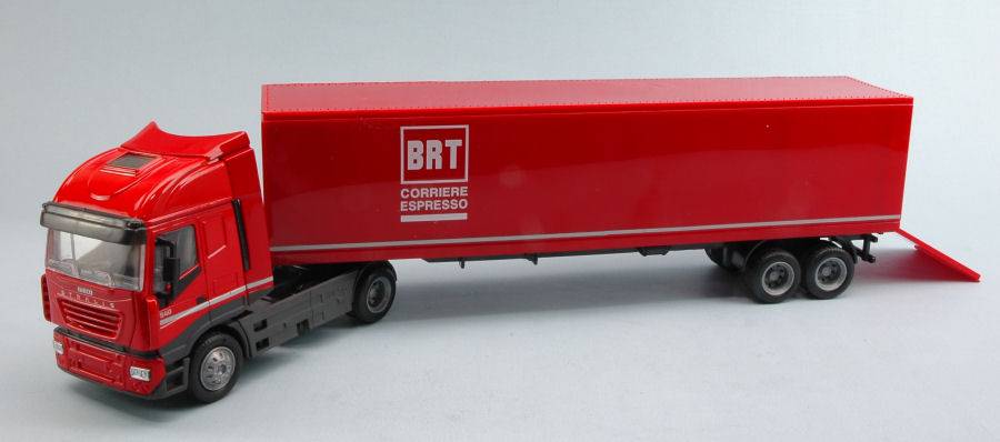 SCALE MODEL COMPATIBLE WITH IVECO STRALIS 40 CONTAINER BRT 1:43 NEW RAY NY15613F