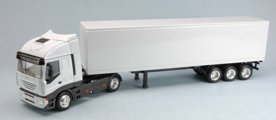 MODELLINO IN SCALA COMPATIBILE CON IVECO STRALIS 40 CONTAINER WHITE 1:43 NEW RAY NY15613DSS