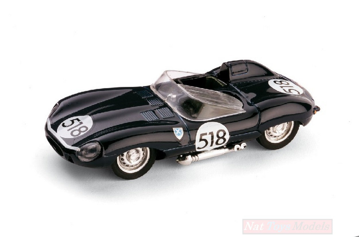 MODELE REDUIT COMPATIBLE AVEC JAGUAR D TYPE N.518 RETRAITE (LOOS ESSENCE TANK) MM 1957 R.FLOCKHART 1:43 BRUMM BM0146