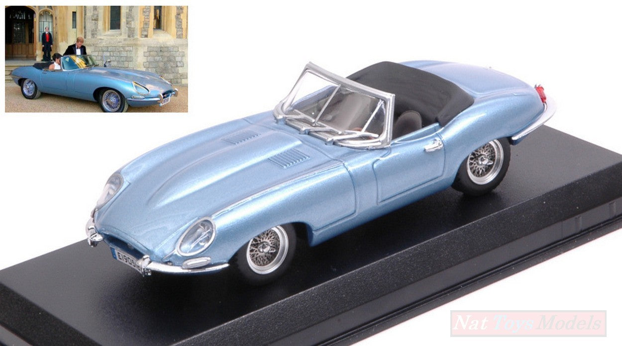 MODELLINO IN SCALA COMPATIBILE CON JAGUAR E-TYPE SPYDER ELECTRIC UK ROYAL WEDDING 2018 HARRY & MEGHAN 1:43 BEST MODEL BT9709