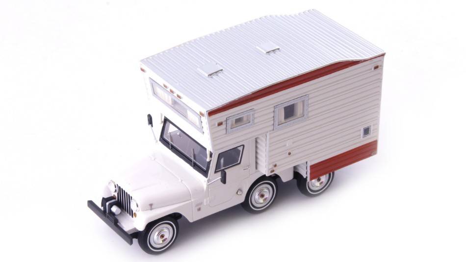 MODELLINO IN SCALA COMPATIBILE CON JEEP CJ5 UNIVERSAL CAMPER 1969 WHITE 1:43 AUTOCULT ATC09017