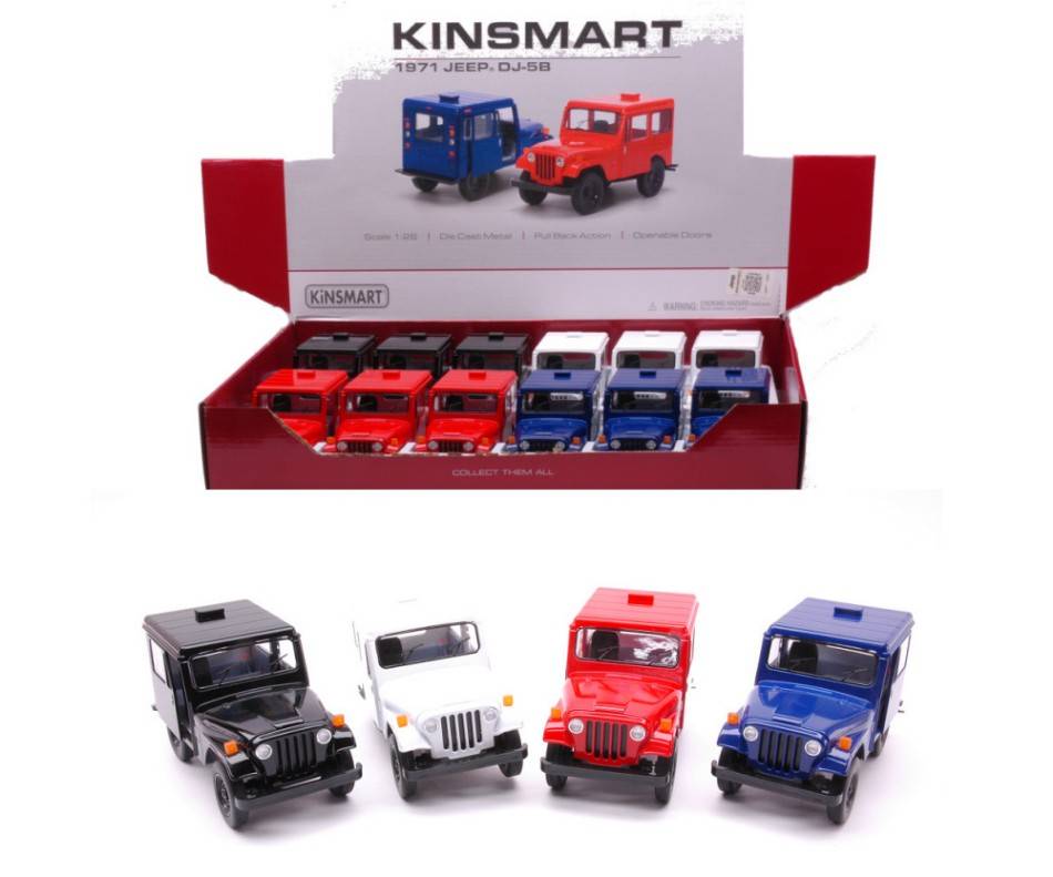 SCALE MODEL COMPATIBLE WITH JEEP DJ-5B ASS. COL. 12 cm KINSMART KT5433D