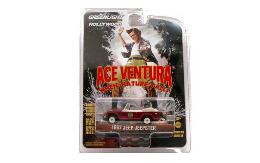 SCALE MODEL COMPATIBLE WITH JEEP JEEPSTER 1967 ACE VENTURA WHEN NATURE CALLS 1:64 GREENLIGHT GREEN44880F