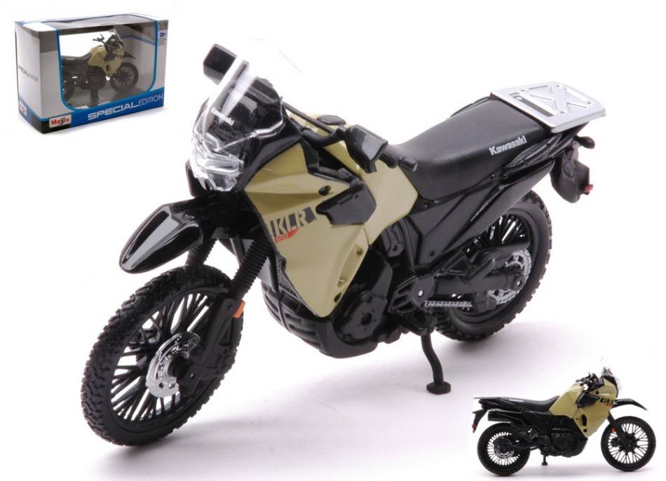 SCALE MODEL COMPATIBLE WITH KAWASAKI KLR 650 SAND COLOR/BLACK 1:18 MAISTO MI21836