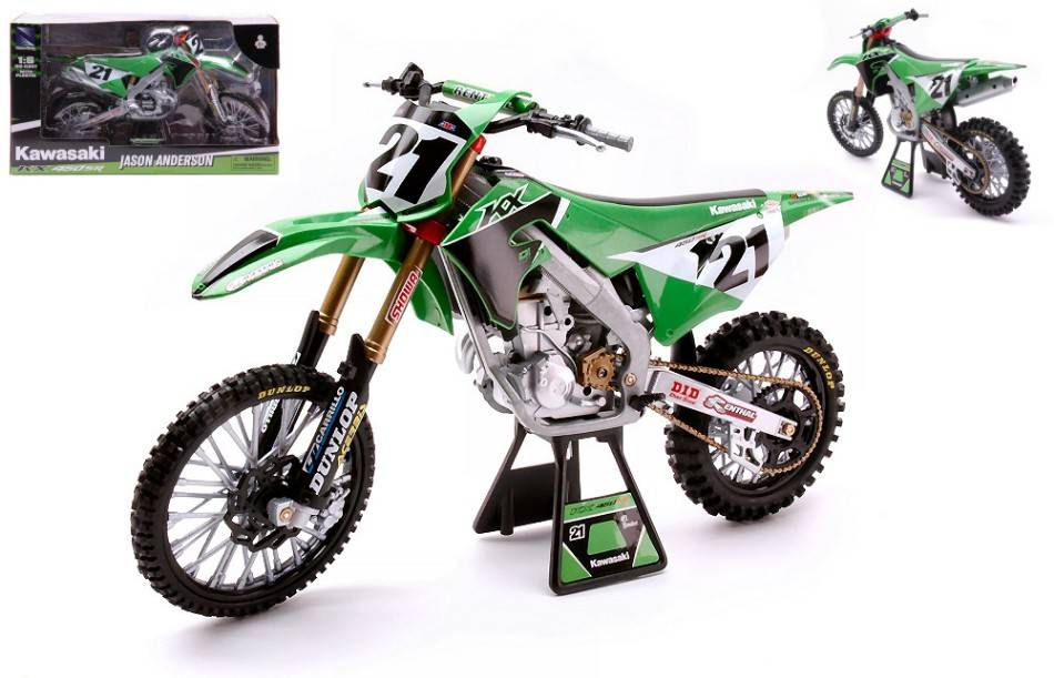 SCALE MODEL COMPATIBLE WITH KAWASAKI KX 450 SR N.21 JASON ANDERSON 2022 1:6 NEW RAY NY49733