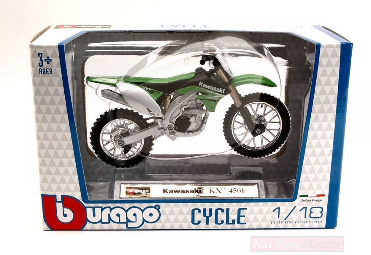 MODELE REDUIT COMPATIBLE AVEC KAWASAKI KX 450F 2010 1:18 BURAGO BU51045