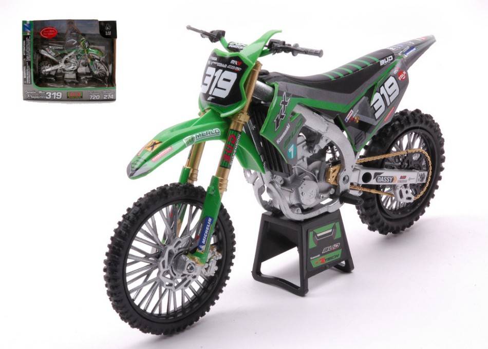 SCALE MODEL COMPATIBLE WITH KAWASAKI KX450 N.319 MQ.M.PRUNIERES W/STICKER FOR N.720/274 1:12 NEW RAY NY58173SS