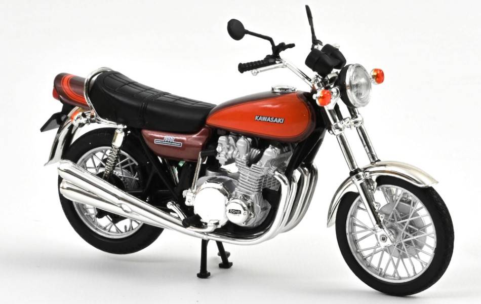 MODELE REDUIT COMPATIBLE AVEC KAWASAKI Z900 1973 MARRON ET ORANGE 1:18 NOREV NV182031