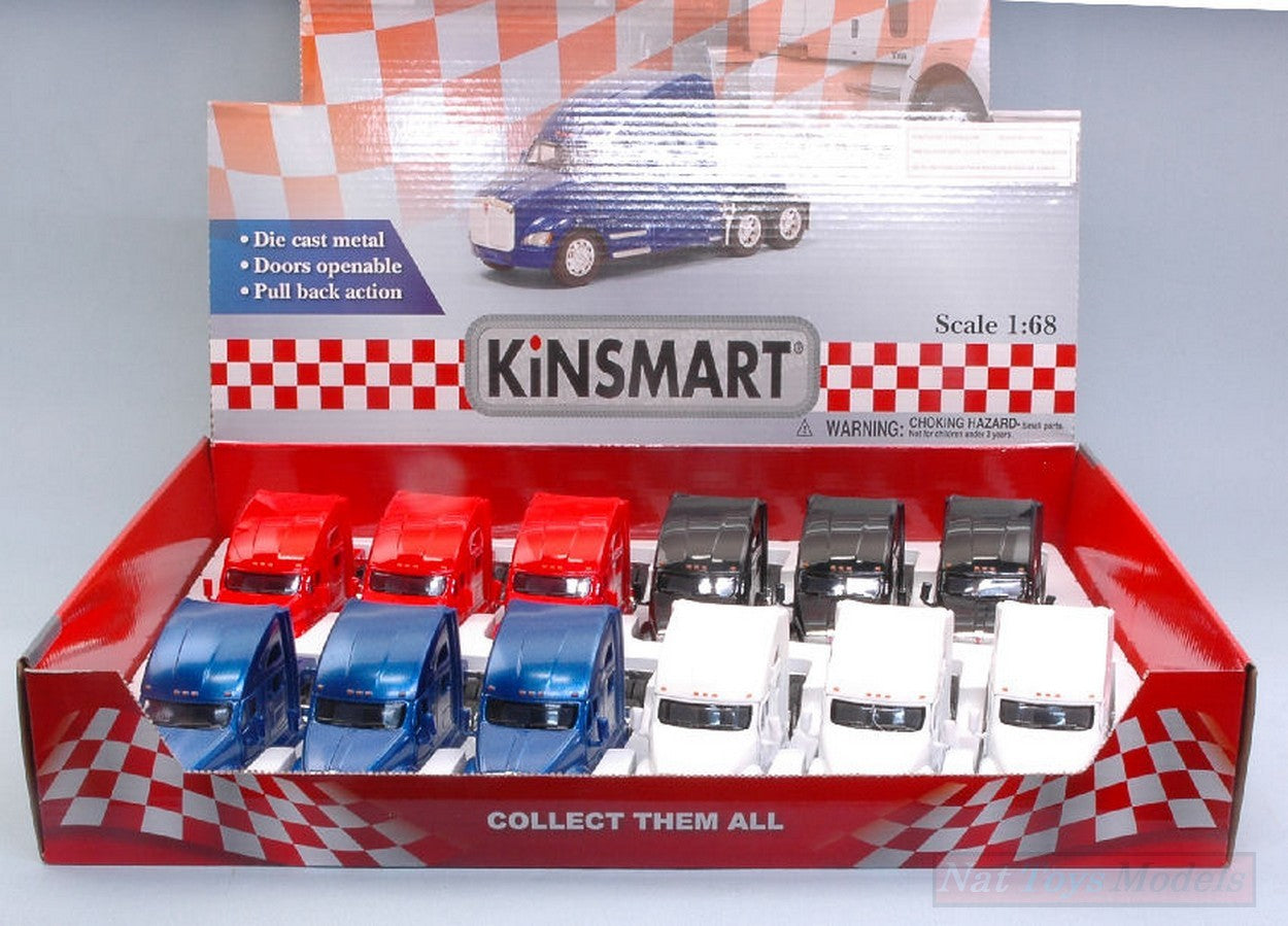 SCALE MODEL COMPATIBLE WITH KENWORTH T700 cm 12 COL.ASS.1:68 KINSMART KT5357