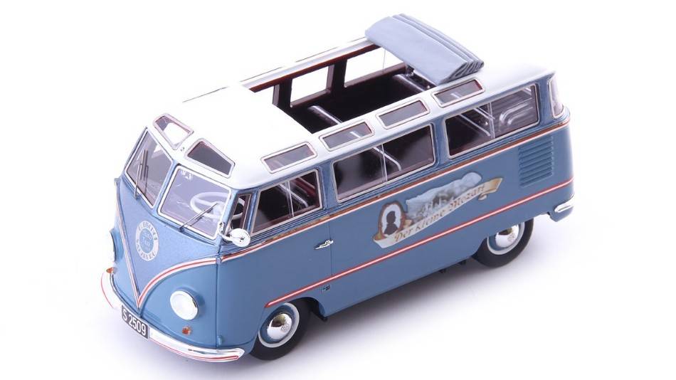 MODELE REDUIT COMPATIBLE AVEC KOHLRUSS T1 SAMBA "DER KLEINE MOZART" 1955 BLEU CLAIR/BLANC 1:43 AUTOCULT ATC08020