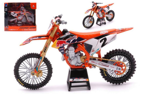 SCALE MODEL COMPATIBLE WITH KTM RED BULL 450 SX-F N.2 COOPER WEBB 1:12 NEW RAY NY58353