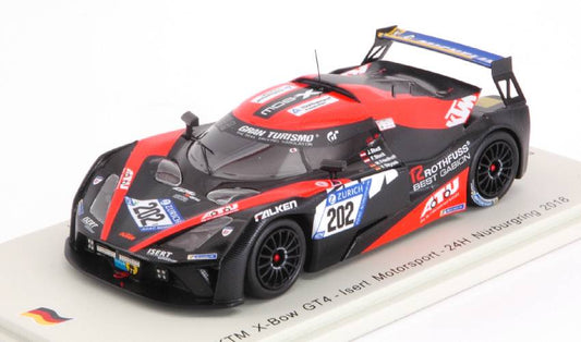 SCALE MODEL COMPATIBLE WITH KTM X-BOW GT4 N.202 CUP-X CLASS 24 H NURBURGRING 2018 STUCK 1:43 SPARK MODEL SG415