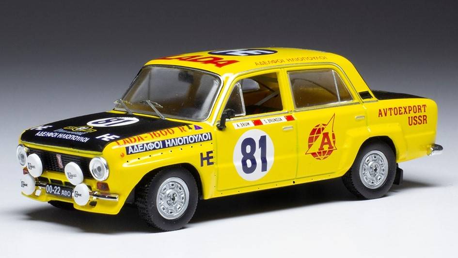 SCALE MODEL COMPATIBLE WITH LADA 1600 N.81 RALLY ACROPOLIS 1977
 BRUNDZA/BRUM 1:43 IXO MODEL RAC410