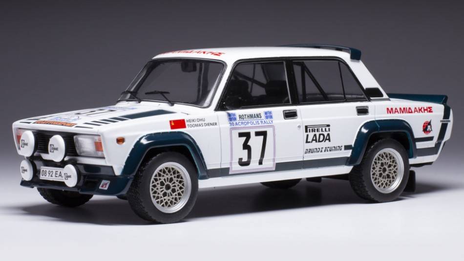 SCALE MODEL COMPATIBLE WITH LADA 2105 VFTS N.37 RALLY ACROPOLIS 1983 OHU/DIENER 1:18
 IXO MODEL 18RMC145