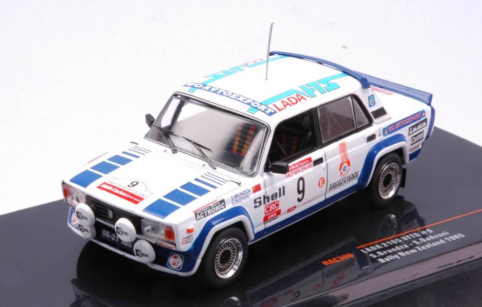 MODÈLE RÉDUIT COMPATIBLE AVEC LADA 2105 VFTS N.9 RALLY NEUSELAAND 1985
 BRUNDZA/DADVANI 1:43 IXO MODÈLE RAC396