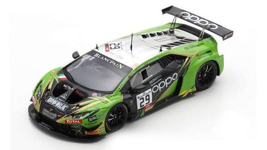 MODELLINO IN SCALA COMPATIBILE CON LAMBORGHINI HURACAN GT3 EVO N.29 24 H SPA 2019 LENZ-FORNE-DI FOLCO-COSTA SPARK MODEL SB318