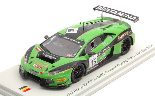 MODELLINO IN SCALA COMPATIBILE CON LAMBORGHINI HURACAN GT3 N.16 SPA 2016 BORTOLOTTI-BLEEKEMOLEN-INEICH 1:43 SPARK MODEL SB285