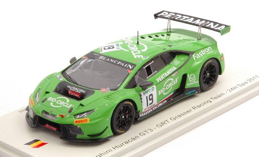 MODELLINO IN SCALA COMPATIBILE CON LAMBORGHINI HURACAN GT3 N.19 SPA 2017 INEICHEN-GIAMMARIA-PEREZ COMP 1:43 SPARK MODEL SB296