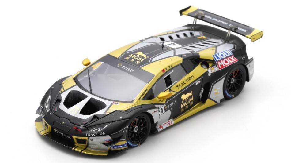 MODELLINO IN SCALA COMPATIBILE CON LAMBORGHINI HURACAN GT3 N.4 4th MACAU GT CUP 2022 LING KANG 1:43 SPARK MODEL SA266