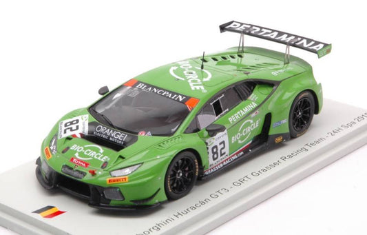 MODELLINO IN SCALA COMPATIBILE CON LAMBORGHINI HURACAN GT3 N.82 24 H SPA 2018 INEICHEN-KEEN-PERERA 1:43 SPARK MODEL SB309