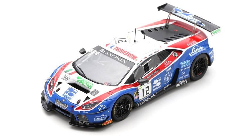 MODELLINO IN SCALA COMPATIBILE CON LAMBORGHINI HURACAN N.12 24 H SPA 2018 LING-MONTI-RIZZOLI-FRASSIN.1:43 SPARK MODEL SB305