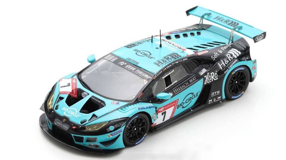 MODELLINO IN SCALA COMPATIBILE CON LAMBORGHINI HURACAN N.7 10th 24 H NURBURGRING 2022 PEPPER-DI MARTINO-JEF SPARK MODEL SG846