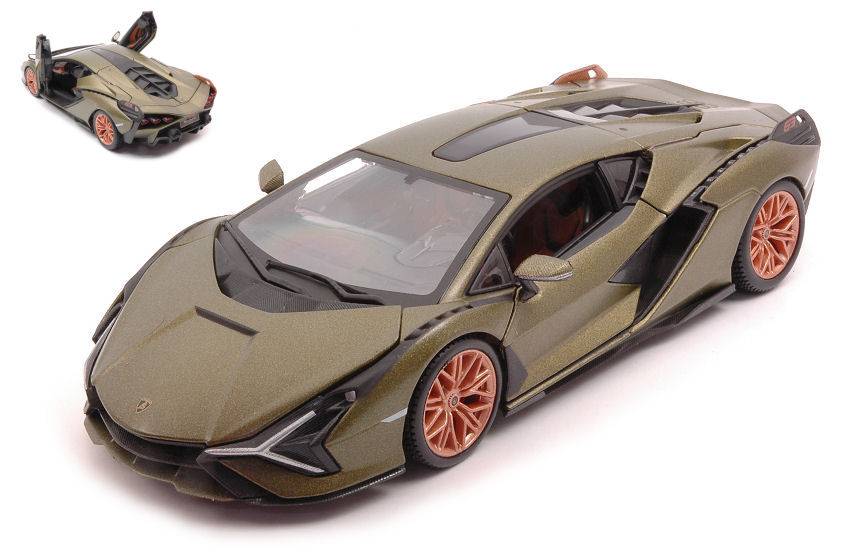 SCALE MODEL COMPATIBLE WITH LAMBORGHINI SIAN FKP 37 METALLIC GREEN 1:24 BURAGO BU21099G