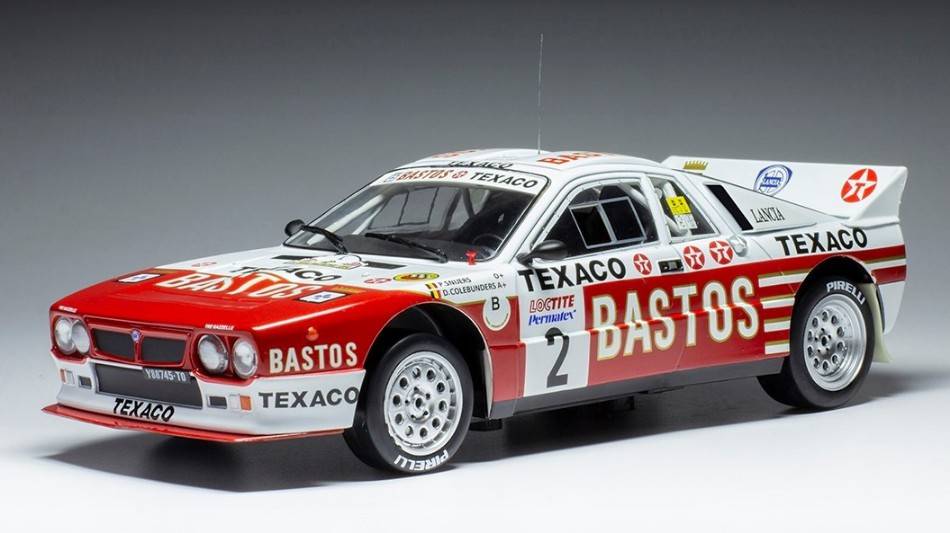 MODÈLE RÉDUIT COMPATIBLE AVEC LANCIA 037 N.2 RALLYE D'YPRES 1985
 SNIJERS/COLEBUNDERS 1:18
 MODÈLE IXO 18RMC136