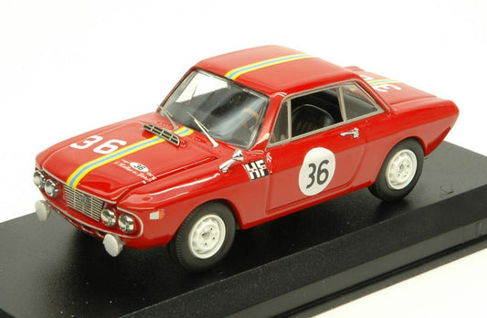 MODELLINO IN SCALA COMPATIBILE CON LANCIA FULVIA 1300 HF N.36 WINNER SANREMO 1966 CELLA-LOMBARDINI 1:43 BEST MODEL BT9650