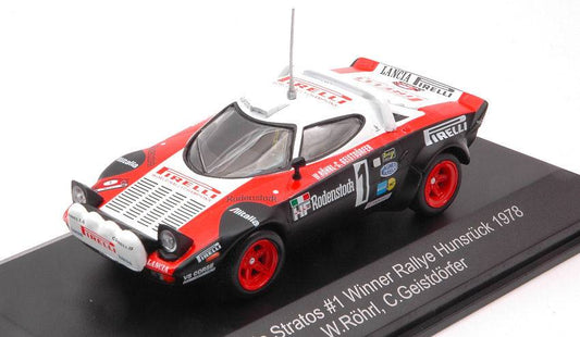 MODELLINO IN SCALA COMPATIBILE CON LANCIA STRATOS HF N.1 WINNER RALLY HUNSRUCK 1978 W.ROHRL-C.GEISTD.1:43 CMR WRC016