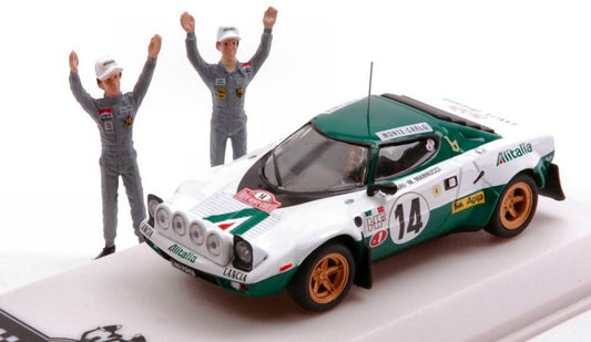 SCALE MODEL COMPATIBLE WITH LANCIA STRATOS HF N.14 RALLY MONTE C.1975 W/FIG.MUNARI/MANNUC.1:43 IXO MODEL SPRM001-75