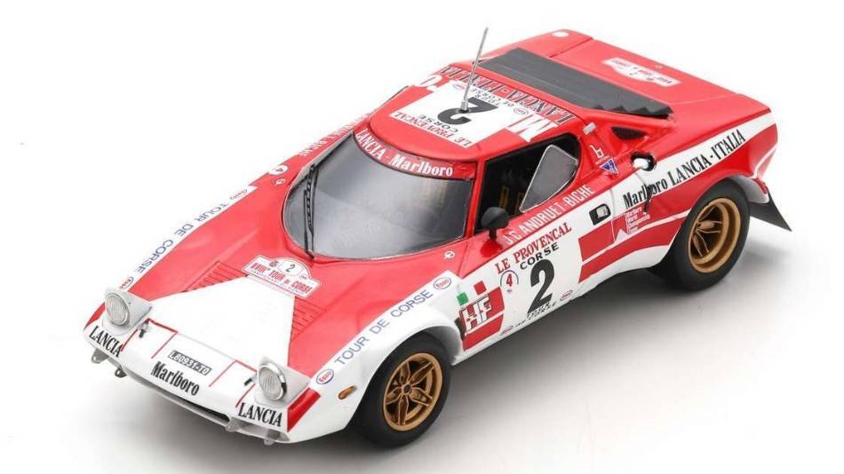 SCALE MODEL COMPATIBLE WITH LANCIA STRATOS HF N.2 WINNER TOUR DE CORSE 1974 JC.ANDRUET-"BICHE" 1:43 SPARK MODEL S9074