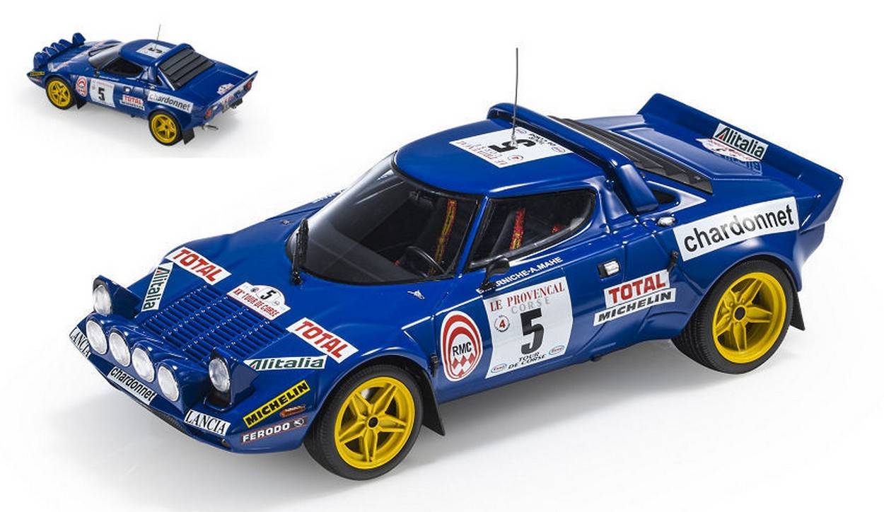 SCALE MODEL COMPATIBLE WITH LANCIA STRATOS HF N.5 WINNER TOUR DE FRANCE 1976 DARNICHE-MAHE 1:18 TOPMARQUES TOP099D