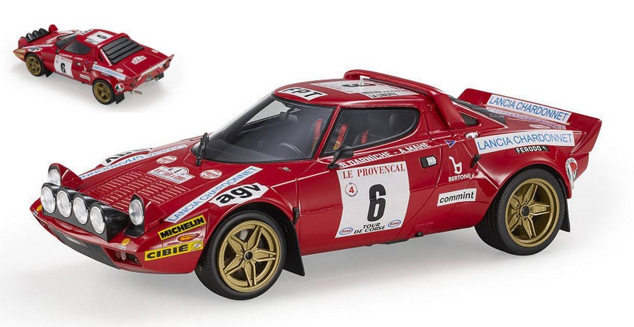 SCALE MODEL COMPATIBLE WITH LANCIA STRATOS HF N.6 WINNER TOUR DE CORSE 1975 DARNICHE-MAHE 1:18 TOPMARQUES TOP099C