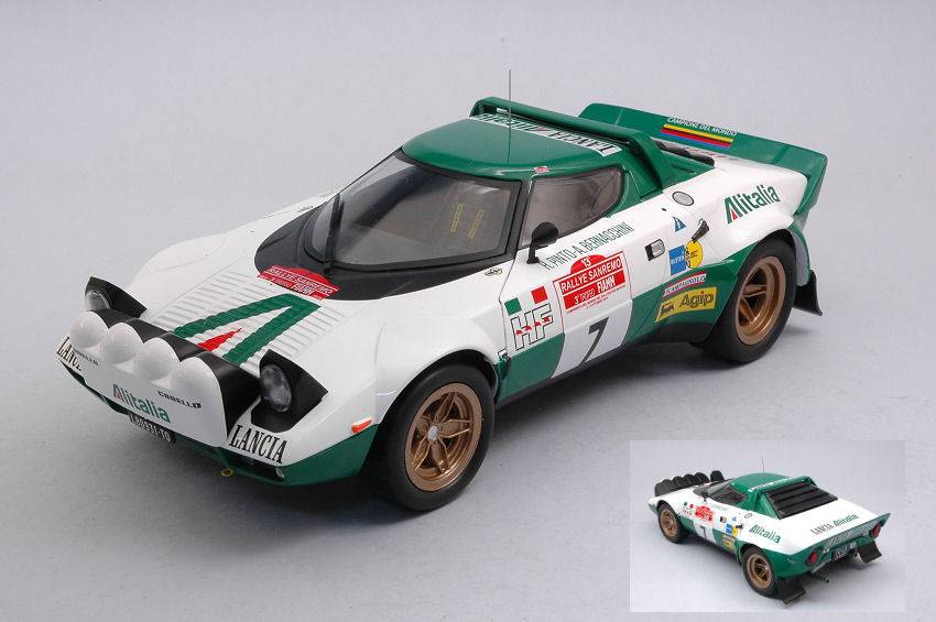 SCALE MODEL COMPATIBLE WITH LANCIA STRATOS HF N.7 RALLY SAN REMO 1975 PINTO-BERNACCHINI 1:18 IXO MODEL 18RMC061C