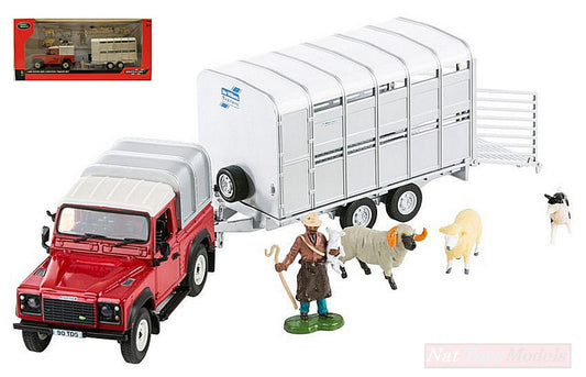 SCALE MODEL COMPATIBLE WITH LAND ROVER FARMER SET 1:32 BRITAINS LC43138