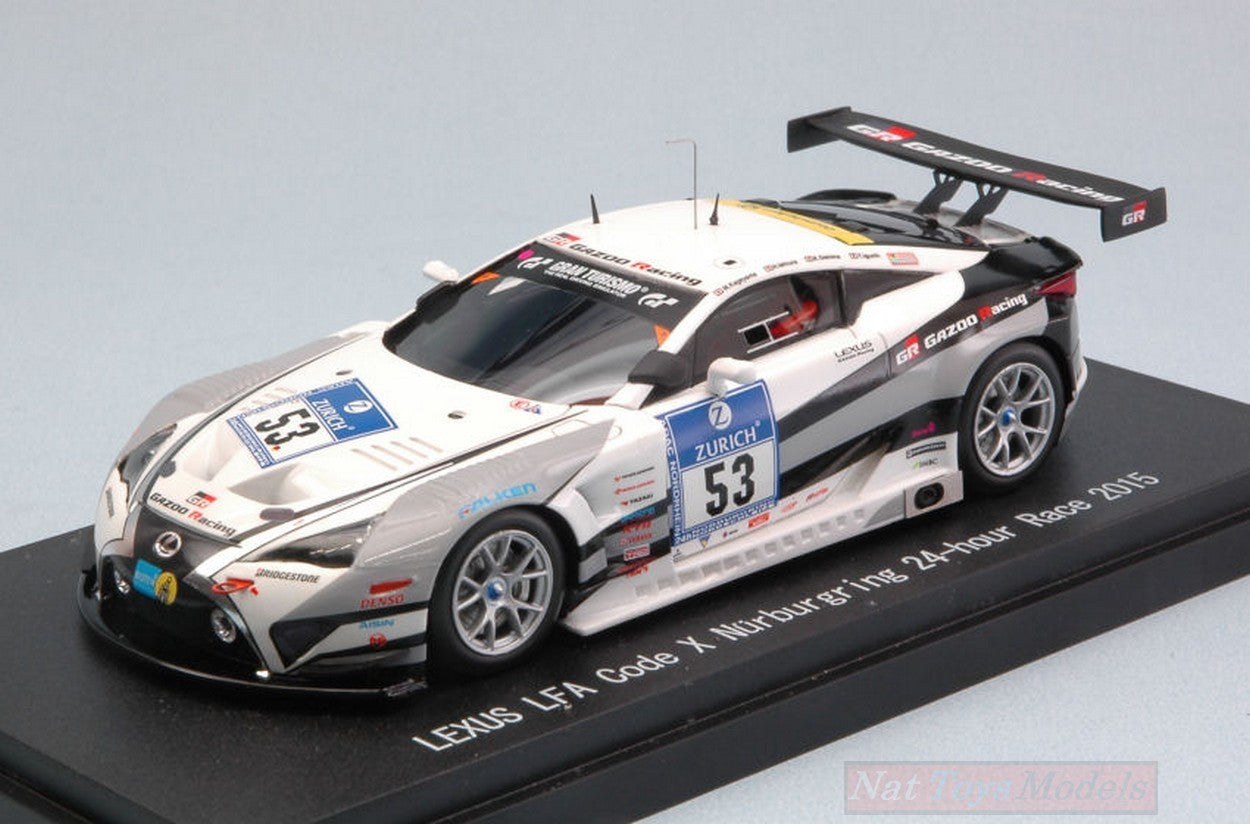 MODELLINO IN SCALA COMPATIBILE CON LEXUS LFA N.53 14th 24 H NURBURGRING 2015 KAGEYAMA-ISHIURA-OOSHIMA 1:43 EBBRO EB45330