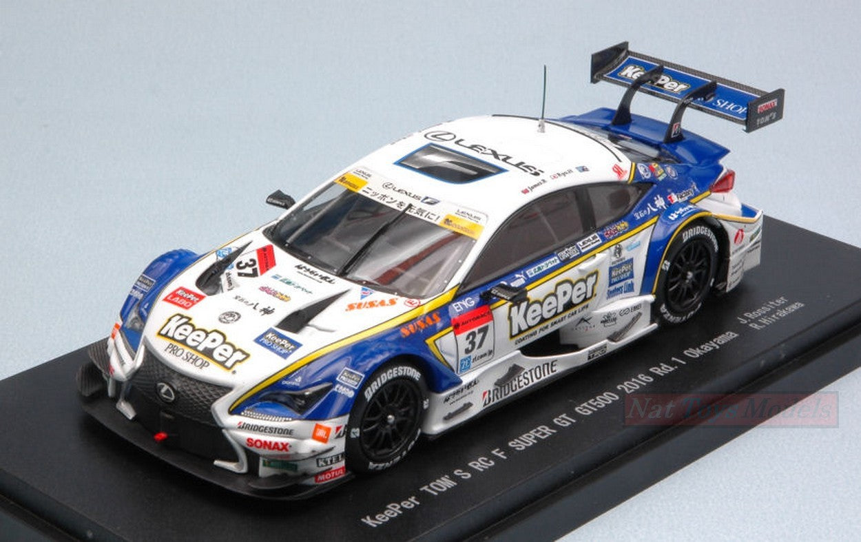 MODELLINO IN SCALA COMPATIBILE CON LEXUS RC F N.37 2nd SUPER GT500 OKAYAMA 2016 J.ROSSITER-R.HIRAKAWA 1:43 EBBRO EB45385