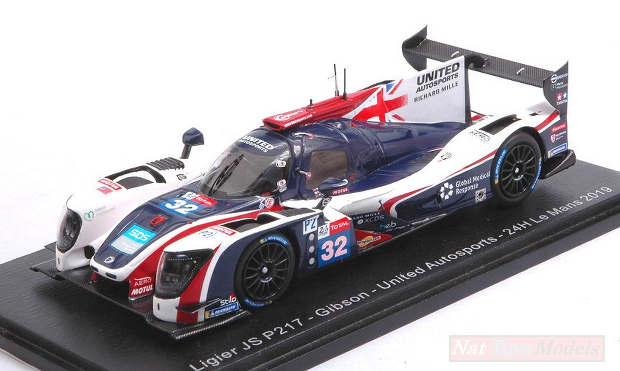 MODELLINO IN SCALA COMPATIBILE CON LIGIER JS P217 GIBSON N.32 LM 2019 R.CULLEN-A.BRUNDLE-W.OWEN 1:43 SPARK MODEL S7917