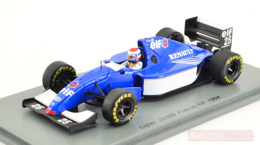 MODELLINO IN SCALA COMPATIBILE CON LIGIER JS39B ERIC BERNARD 1994 N.25 DNF FRENCH GP 1:43 SPARK MODEL S7401