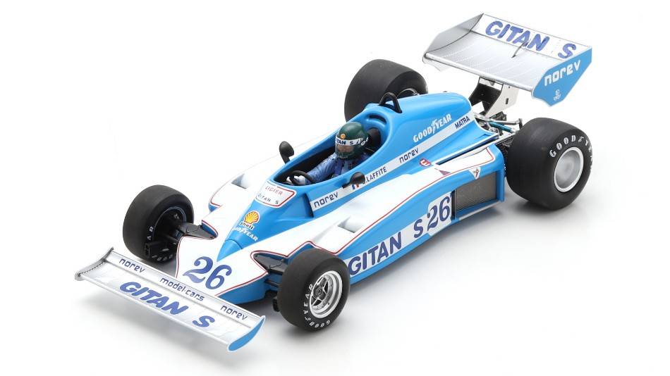 MODELE REDUIT COMPATIBLE AVEC LIGIER JS7 JACQUES LAFFITE 1977 N.26 VAINQUEUR GP DE SUÈDE 1:18 SPARK MODEL 18S679