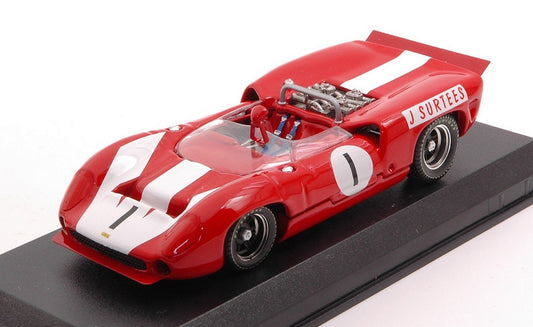 SCALE MODEL COMPATIBLE WITH LOLA T70 MK.2 SPYDER N.1 WINNER BRANDS HATCH 1966 JOHN SURTEES 1:43 BEST MODEL BT9787