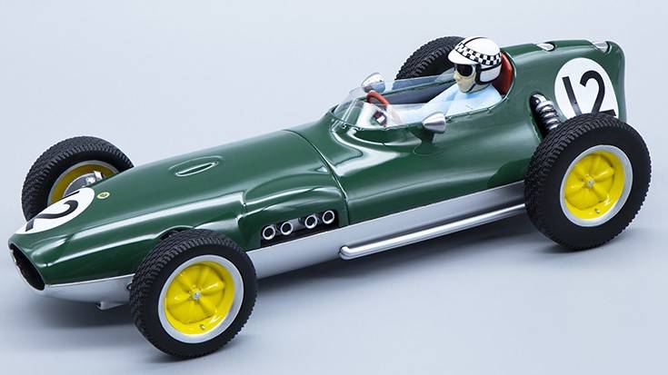 MODELLINO IN SCALA COMPATIBILE CON LOTUS 16 CHAMPIONSHIP N.12 DUTCH GP 1959 INNES IRELAND W/DRIVER 1:18 TECNOMODEL TMD18123A1