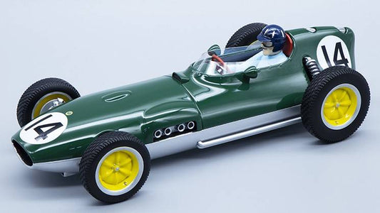 SCALE MODEL COMPATIBLE WITH LOTUS 16 CHAMPIONSHIP N.14 DUTCH GP 1959 GRAHAM HILL W/DRIVER 1:18 TECNOMODEL TMD18123B1