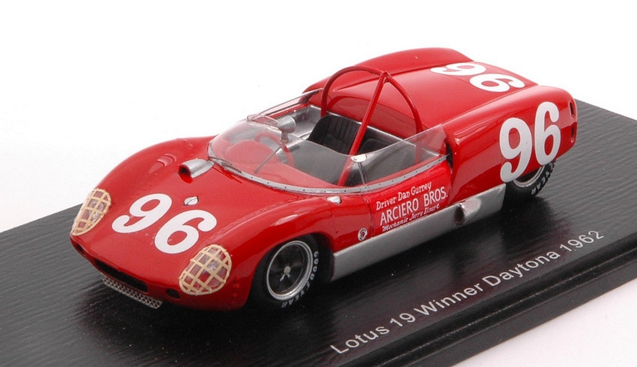 SCALE MODEL COMPATIBLE WITH LOTUS 19 N.96 WINNER DAYTONA 1962 DAN GURNEY 1:43 SPARK MODEL S43DA62