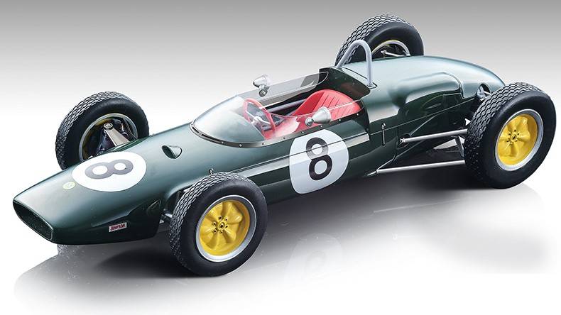 MODELLINO IN SCALA COMPATIBILE CON LOTUS 21 N.8 3rd FRENCH GP 1961 JIM CLARK 1:18 TECNOMODEL TMD18182B