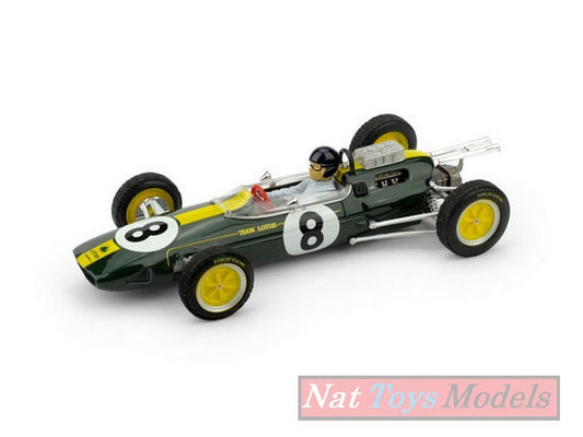 MODELLINO IN SCALA COMPATIBILE CON LOTUS 25 J.CLARK 1963 N.8 WINNER ITALIA GP WORLD CHAMPION + PILOTA 1:43 BRUMM BM0332CH